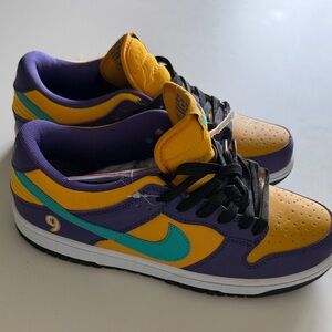 Nike  Dunk Low LX “Lisa Leslie” Purple and Yellow Sneakers with Teal Details